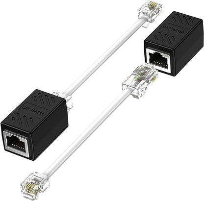 Phone Jack to Ethernet Cable Adapter, RJ45 8P8C Female to RJ11 6P4C Male by XCZZYB