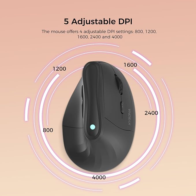 57° Ergonomic Wireless Tower Mouse, Vertical Quiet Ergo Mouse, 5 Buttons - Image 5