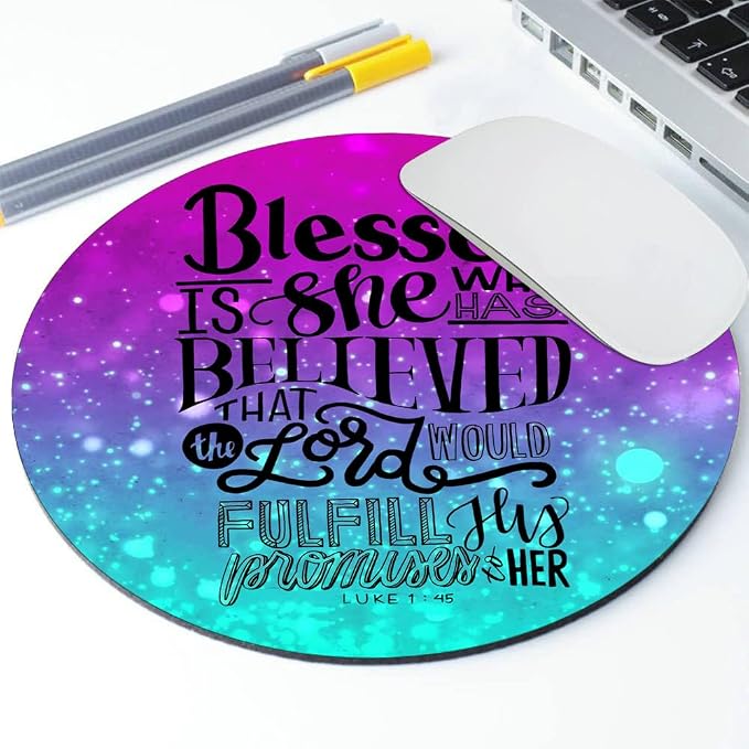 Inspirational Quote ， Gospel of Luke Round Mouse pad Customized Mousepad - Image 2