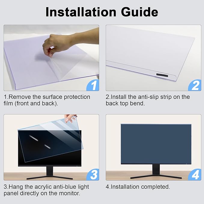 27-28 Inch Blue Light Filter for Computer Monitor, Computer Screen Blue Light - Image 7