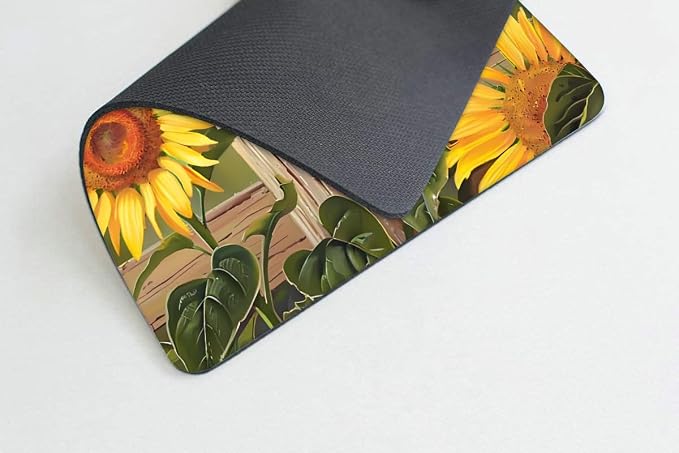 Sunflowers and Songbirds Mouse pad Customized Mousepad Non-Slip Rubber Base - Image 3