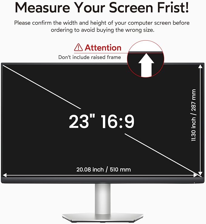 BERSEM 23 Inch Monitor Computer Privacy Screen Filter - Image 6