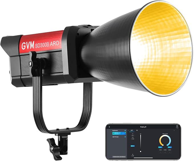 GVM 300W LED Video Light, 221950lux/1m, ARO SD300B Photography Lighting Kit by GVMGreatVideoMaker