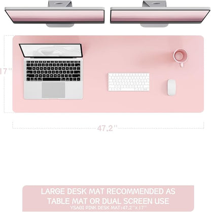 YSAGi Non-Slip Leather Desk Pad Long Size, Waterproof Laptop Computer Desk - Image 2