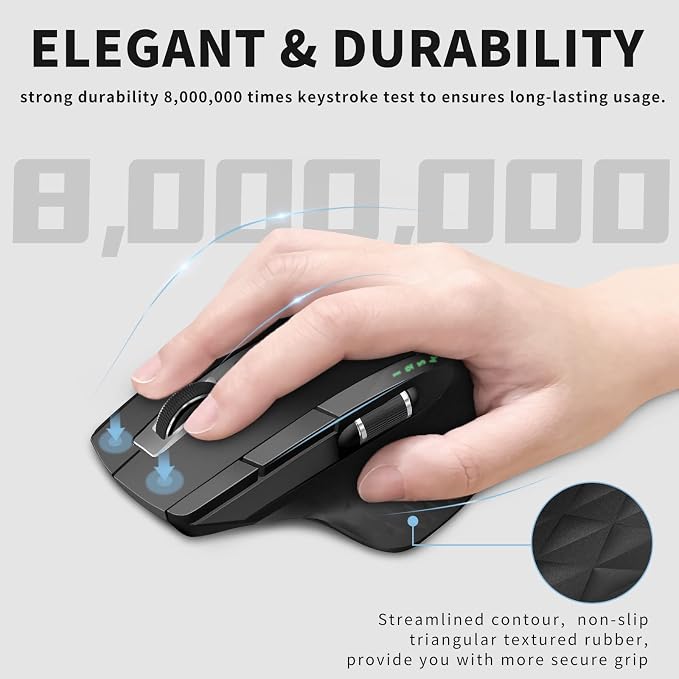 Rapoo Bluetooth Wireless Mouse, 4 Adjustable DPI Rechargeable, Laser Mouse - Image 4