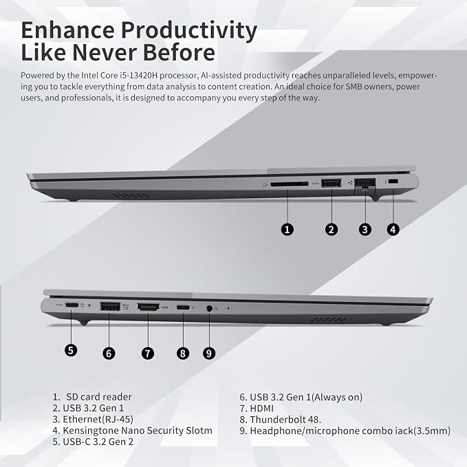 Lenovo ThinkBook 16 Business Laptop, 8-Core Intel i5-13420H, 16GB DDR5 RAM - Image 5