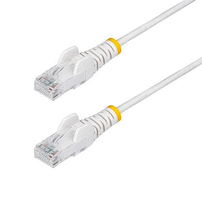 StarTech.com 7ft White Slim CAT6 Ethernet Cable, Snagless RJ45, 28AWG Pure Bare by StarTech