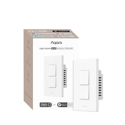 Aqara Smart Light Switch H2, Thread/Zigbee Protocol, Wall Switch by Aqara