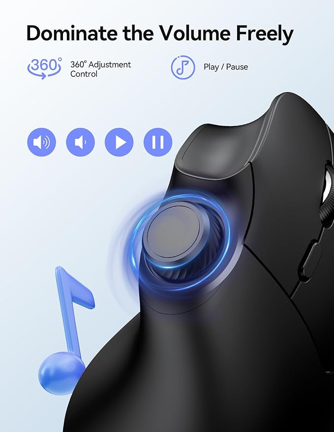 TECKNET Ergonomic Mouse, Rechargeable Wireless Bluetooth Mouse, Vertical Mouse - Image 2