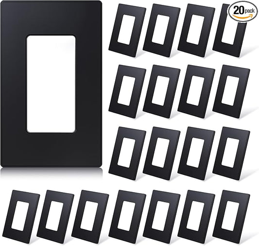 ELEGRP Matte Black 1-Gang Screwless Decorative Wall Plates, Standard Size by ELEGRP%7CELEGROUP