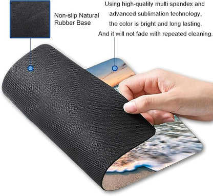 Mouse Pad, Beach Mouse Mat, Square Waterproof Non-Slip Rubber Base Computer - Image 2