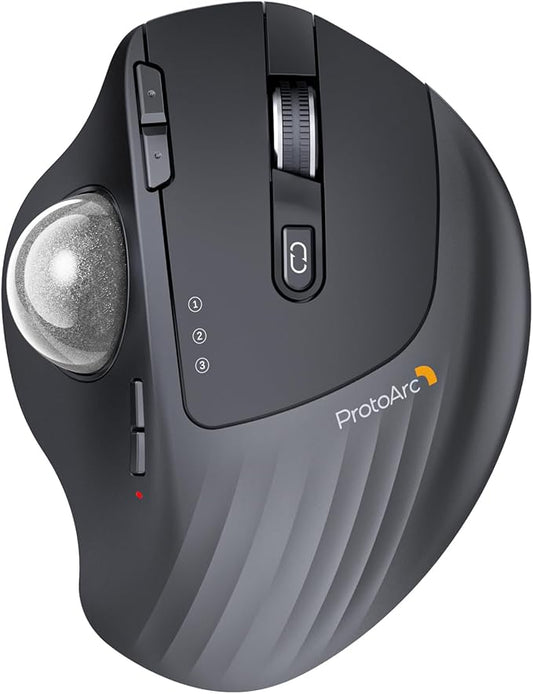 ProtoArc Wireless Trackball Mouse, EM01 NL Ergonomic Bluetooth Rollerball Thumb by ProtoArc