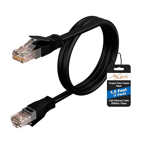 Cat6 Ethernet Cable 1.5 FT, Snagless Short Cat 6 Patch Cord, RJ45 Pure Copper by Mygatti