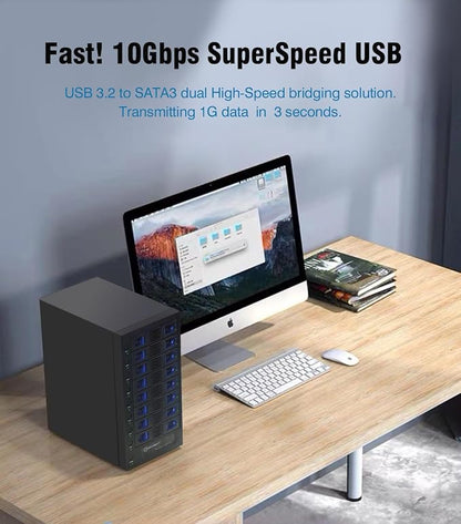 8 Bay Tool Less Tray Hot Swapable 2.5" and 3.5" SATA Hard Drive External USB-C - Image 8