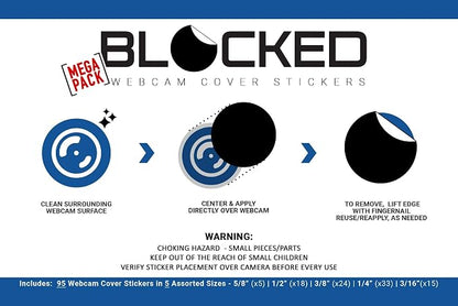BLOCKED Stackable Webcam/Camera Vinyl Covers | 95 Low-Tack Restickable Webcam - Image 8