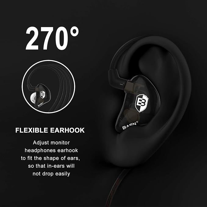 BASN Bsinger PRO in-Ear Monitors Hybrid Dynamic Dual Drivers Two Detachable - Image 4