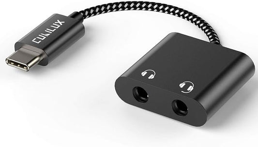 USB C Audio Splitter for 2 Headphones by Cubilux