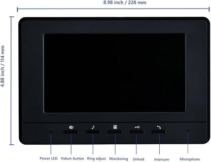 Wired Video Intercom System, 7 Inch Video Doorbell Door Camera Kit | Dual-way - Image 5