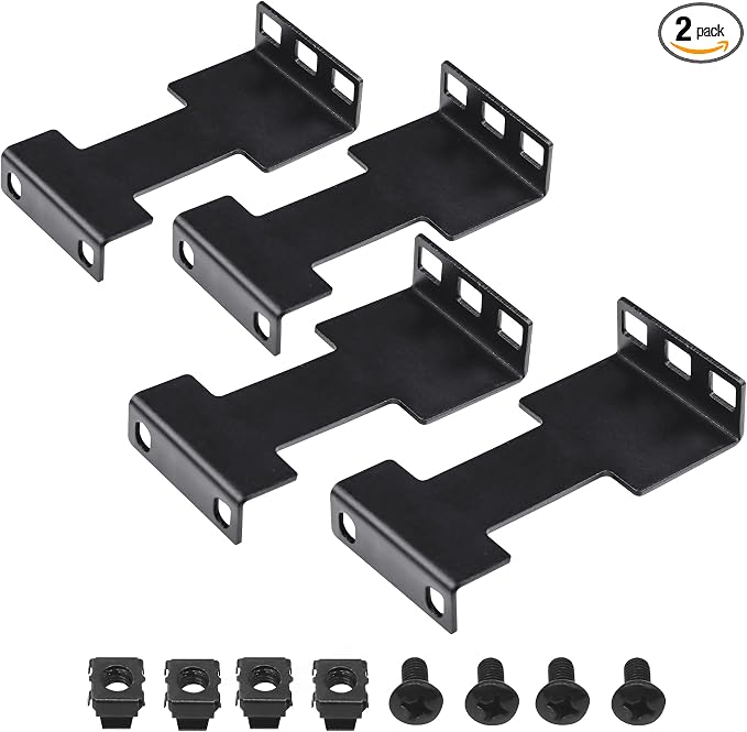 2 Pcs Server Rack Depth Extender, 1U Recessed Rack Extender Deep Mount Adapter by Aiwaiufu