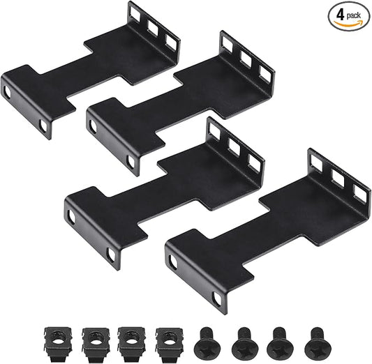 4 Pcs Server Rack Depth Extender, 1U Recessed Rack Extender Deep Mount Adapter by Aiwaiufu