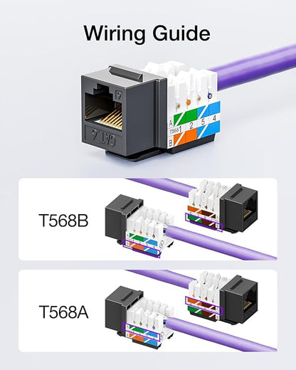 VCE RJ45 Cat6 Keystone Jacks UL Listed 50-Pack, UTP Ethernet Keystone Jacks - Image 7