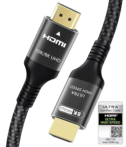 Certified 10K 8K HDMI 2.1 Cable 13 FT, 48Gbps Ultra High Speed HDMI Cable by Adauxter