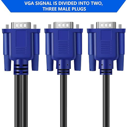 PASOW VGA Splitter Cable 1 Male to 2 Male Dual Monitor Y Adapter 1080P Full HD - Image 4