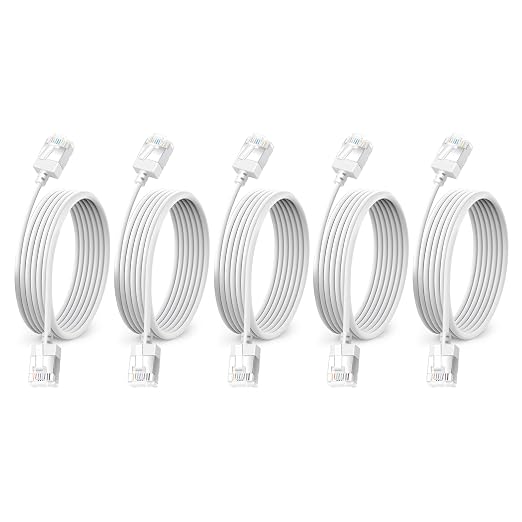 Ultra Thin Cat 6 UTP Ethernet Cable 1.6 Feet 5Pack, Flexible & Slim Rj45 Cat6a by DUTEVOLNS