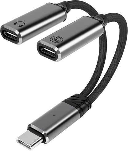 USB C Splitter，2 in 1 USB C Headphone and Charger Adapter Audio Dongle Cable - Image 9