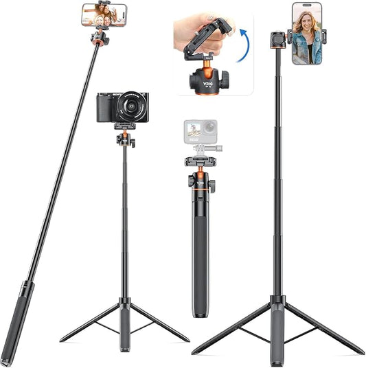 VRIG TP16 Camera Tripod, 55 inch Extendable Phone Selfie Stick Camera Tripod by VRIGSelect