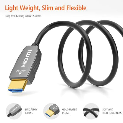 RUIPRO 8K HDMI Fiber Optic Cable CL2 Rated 15 Feet 48Gbps 8K60Hz 4K120Hz - Image 5
