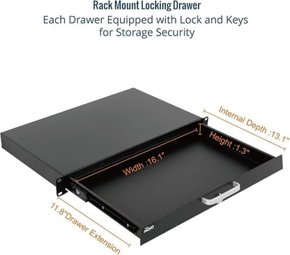 Tecmojo 1U Rack Drawer, Rack Mount Drawer - Image 3