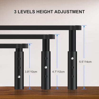Bracwiser Monitor Stand Riser, Metal Computer Stand, 3 Height Adjustable Screen - Image 2