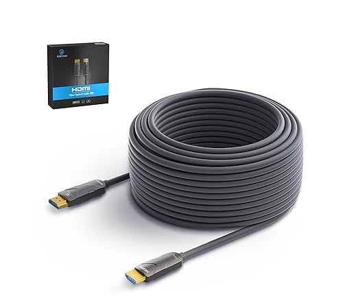 4K HDMI Cable 100 ft，Fiber Optic HDMI Cord, Ultra High Speed Uni-Directional by KIMTABO