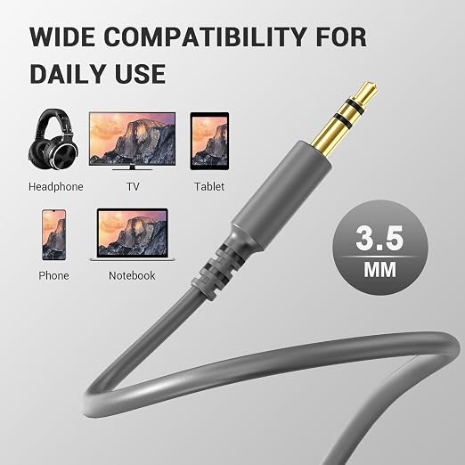 OneOdio 6.35mm to 3.5mm 6.6-9.8FT Stereo Adapter Cable Compatible - Image 5