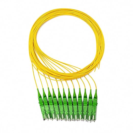 Elfcam® - Fiber Optic Pigtail 12 Fibers Singlemode Simplex E2000A 9/125um OS2 by Fibersolutionspecialist