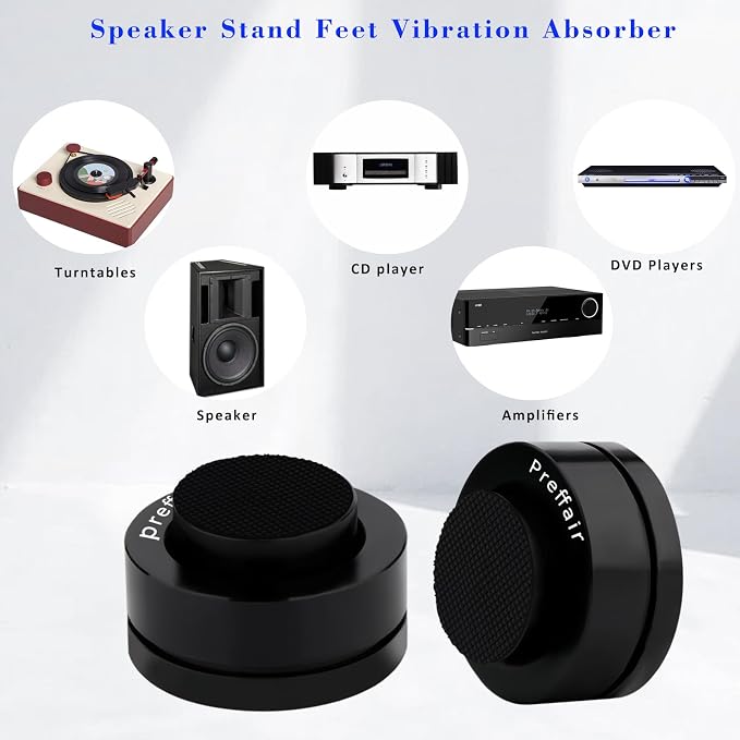 Preffair 4 Pcs Turntable Anti-Vibration Isolation Feet Speaker Feet Isolators - Image 6