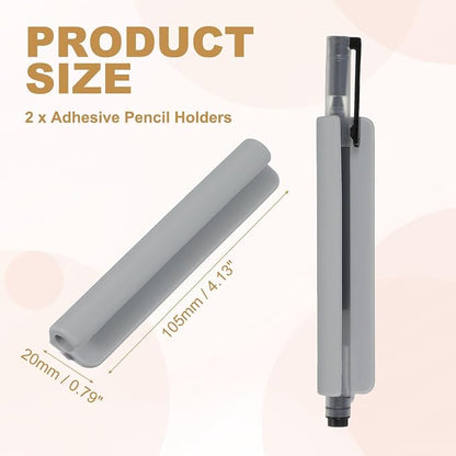 PATIKIL 2 Pcs Adhesive Pencil Holders, 105mm Long Universal Pencil Clip - Image 2