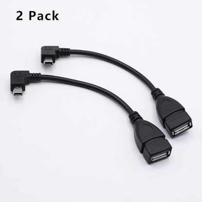 90 Degree Mini USB to USB A OTG Adapter Cable 5.5in Right Angle Mini USB 5-Pin - Image 3