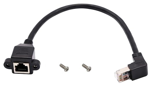 Cat 6 Ethernet Cable 90 Degree Down Angle RJ45 Male to Female Shielded Ethernet by AAOTOKK