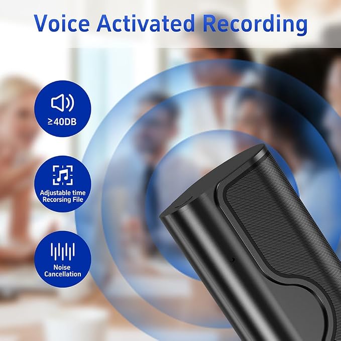 64GB Magnetic Voice Recorder, 800H/35 Days Continuous Recording, Voice - Image 3