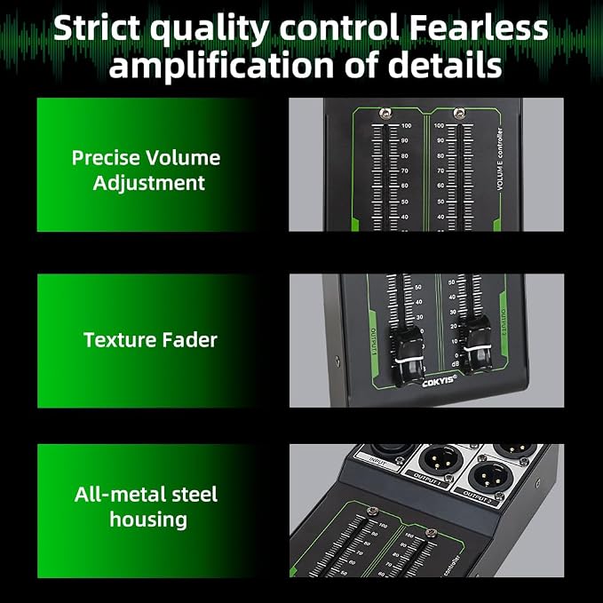 Passive Stereo Volume Controller, XLR 2 Input 2 Output Stereo Studio Controller - Image 6