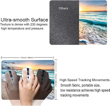 Mouse Pad, Beach Mouse Mat, Square Waterproof Non-Slip Rubber Base Computer - Image 3