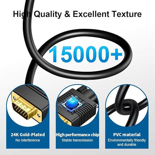 VGA to HDMI Cable 50ft with Audio, VGA to HDMI Adapter Converter Cable - Image 3