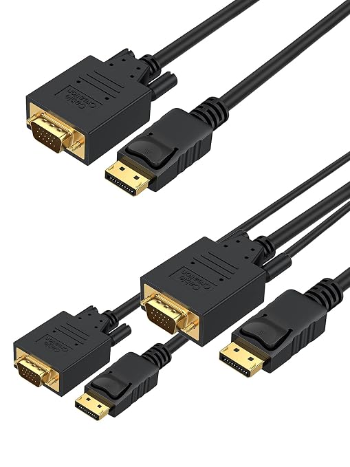 CableCreation DisplayPort to VGA Adapter Cable, 6 FT, 1080p@60Hz, DP Male to by CableCreation