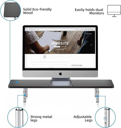 suptek Dual Monitor Stand Riser, Large Monitor Laptop Stand Riser 3 Adjustable - Image 2