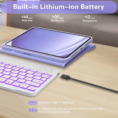 Keyboard Case for Samsung Galaxy Tab A9 Plus 5G 11 inch 2023, 7 Color Backlit - Image 4