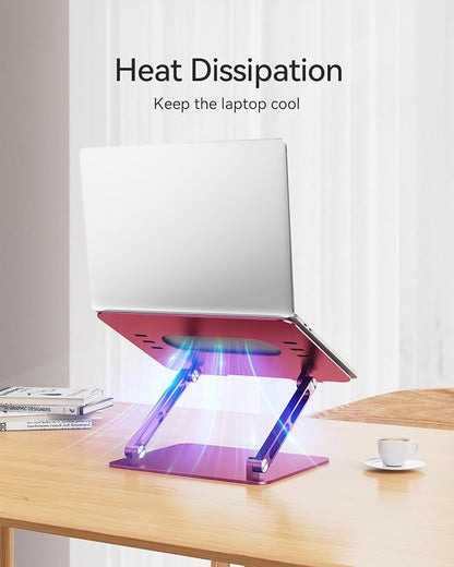 Foldable Aluminum Laptop Stand for 10-17.3" Laptops, Height Adjustable Portable - Image 4