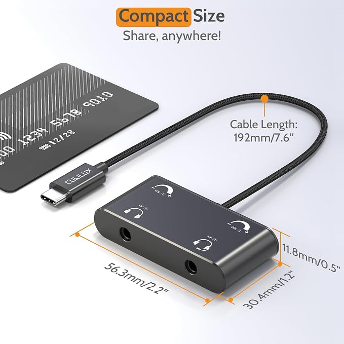 Cubilux USB C Headphone Splitter - Image 4