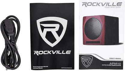 Rockville APM10B Active Studio Subwoofer in Black, MDF Wood, RCA/XLR/Optical - Image 6
